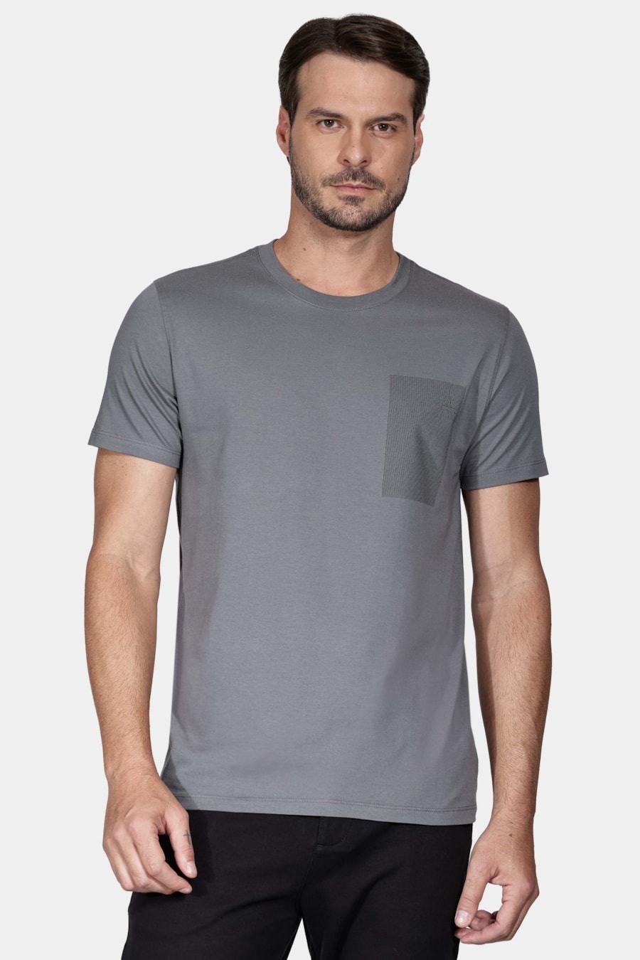 Camiseta Manga Curta Code Cinza Grafite — foto 1 de 5