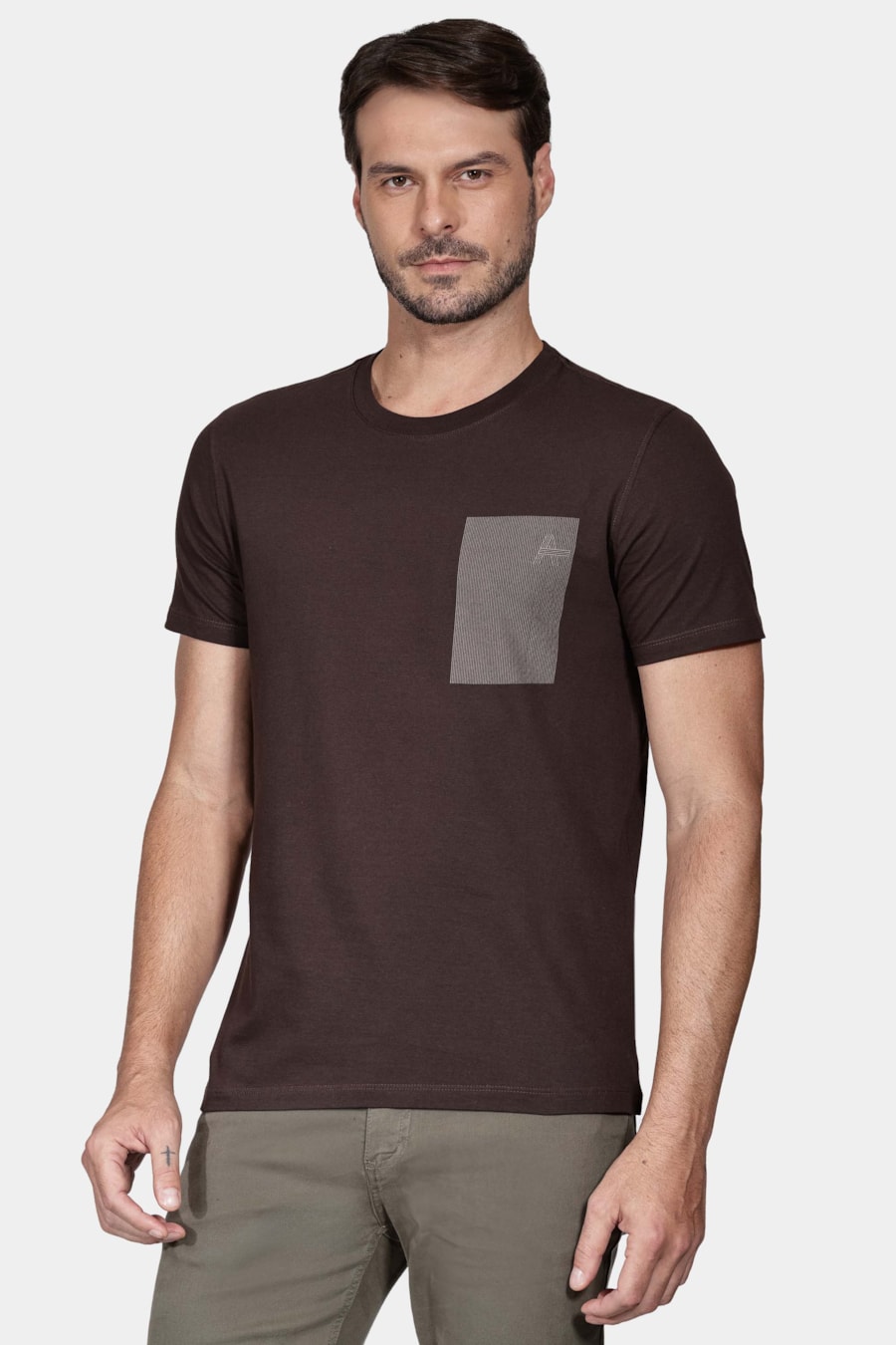 Camiseta Manga Curta Code Marrom Café — foto 1 de 5