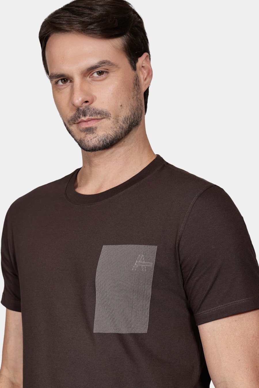 Camiseta Manga Curta Code Marrom Café — foto 3 de 5