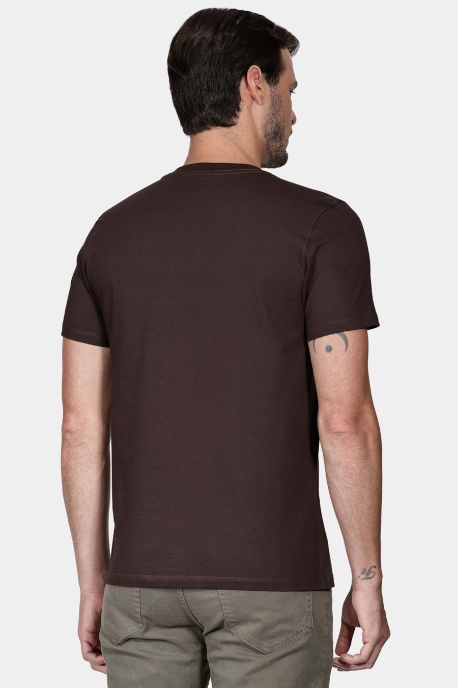 Camiseta Manga Curta Code Marrom Café — foto 4 de 5