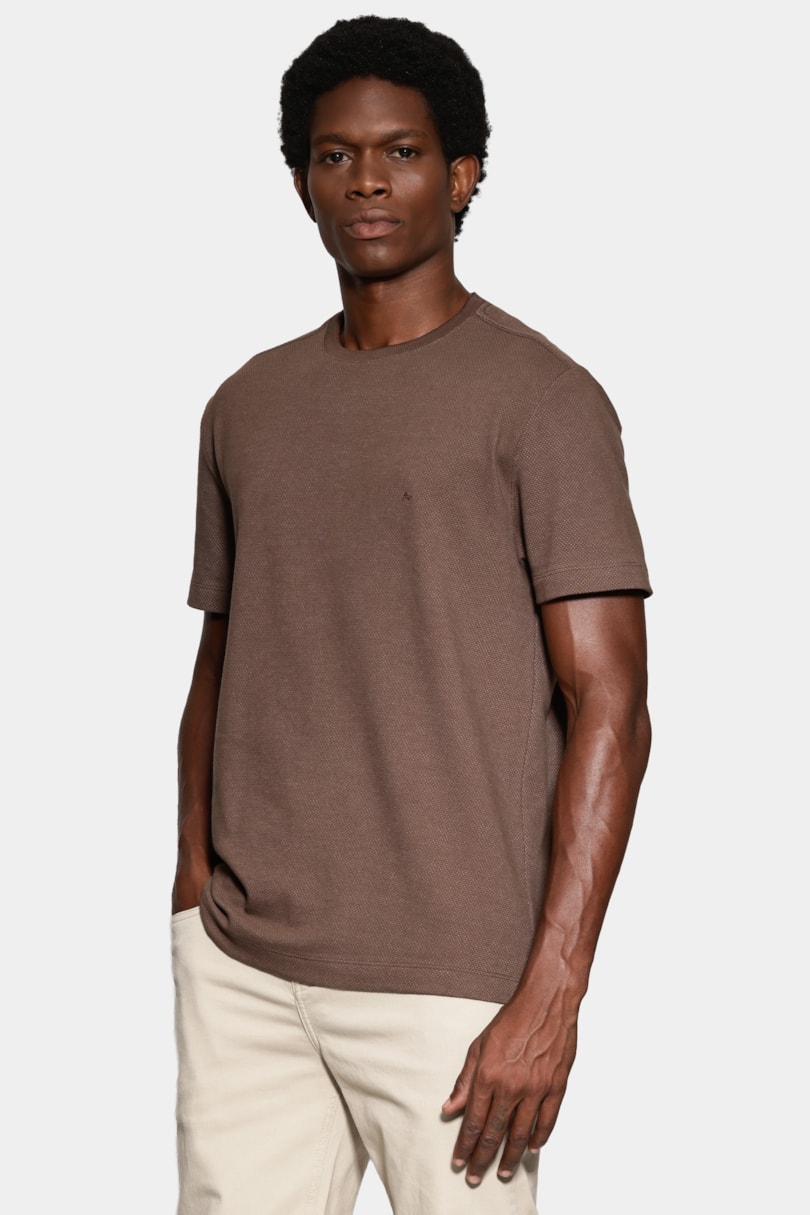 Camiseta Manga Curta Colmeia Nervura Chocolate