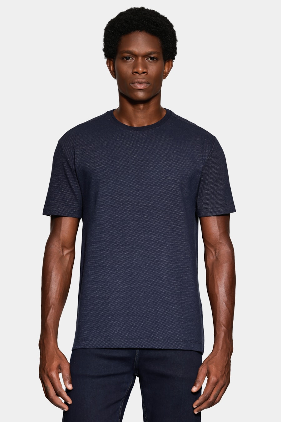 Camiseta Manga Curta Colmeia Nervura Marinho — foto 1 de 5