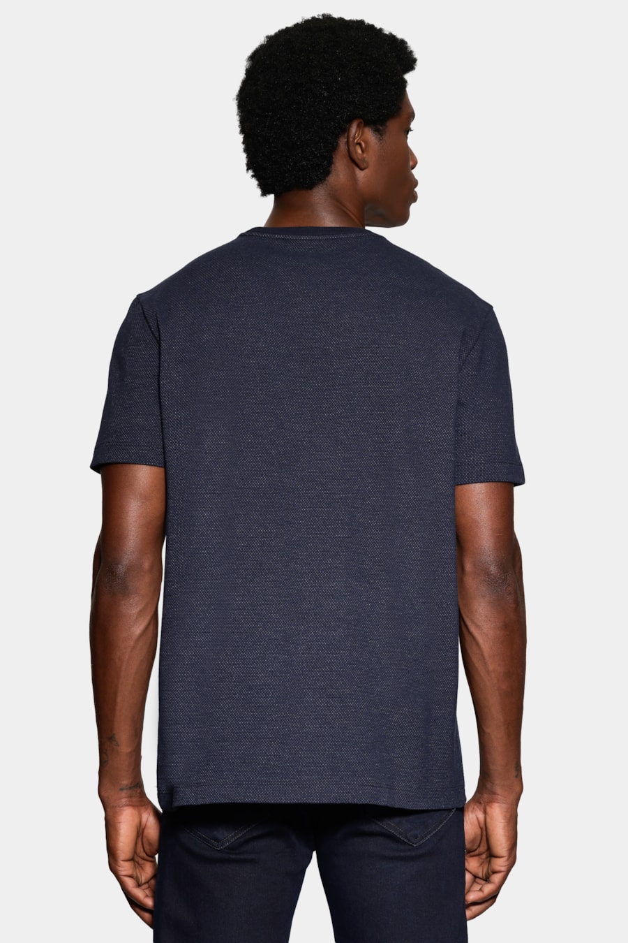 Camiseta Manga Curta Colmeia Nervura Marinho — foto 4 de 5