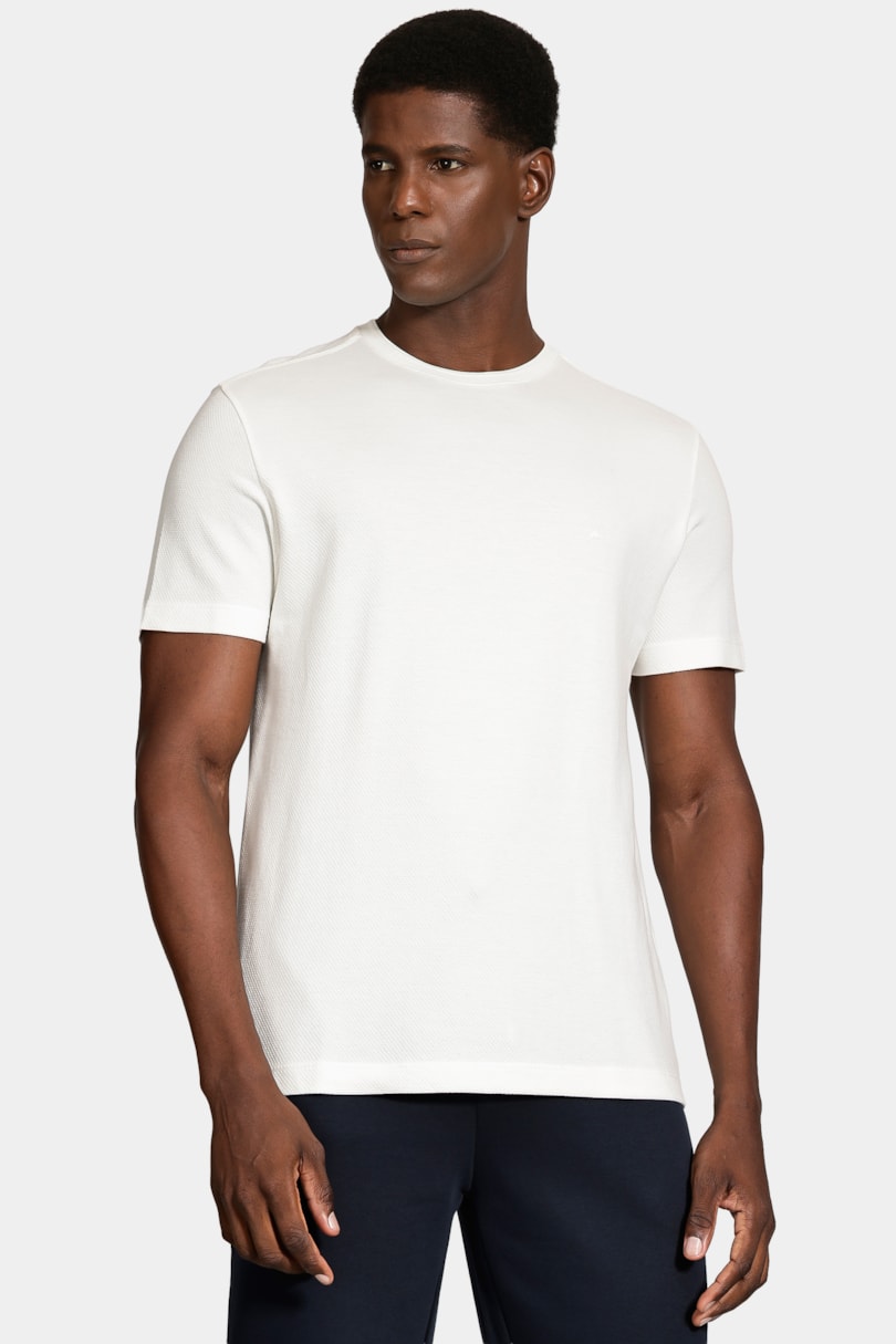 Camiseta Manga Curta Colmeia Nervura Off White