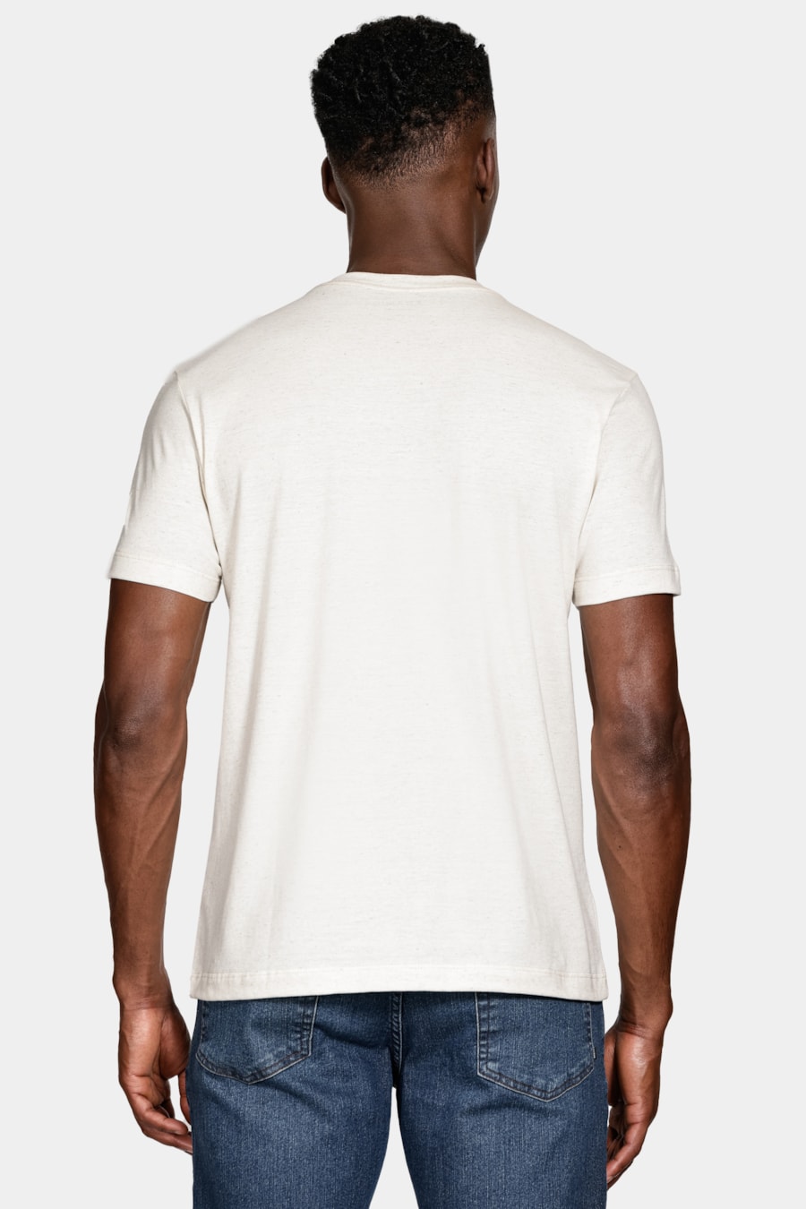 Camiseta Manga Curta Com Linho Natural — foto 4 de 5