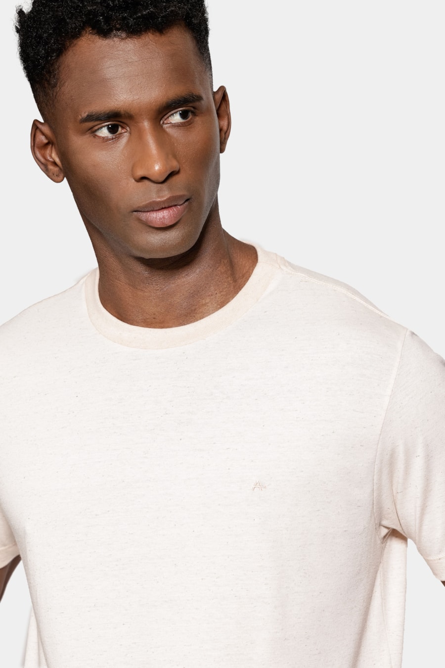 Camiseta Manga Curta Com Linho Salmao — foto 3 de 5