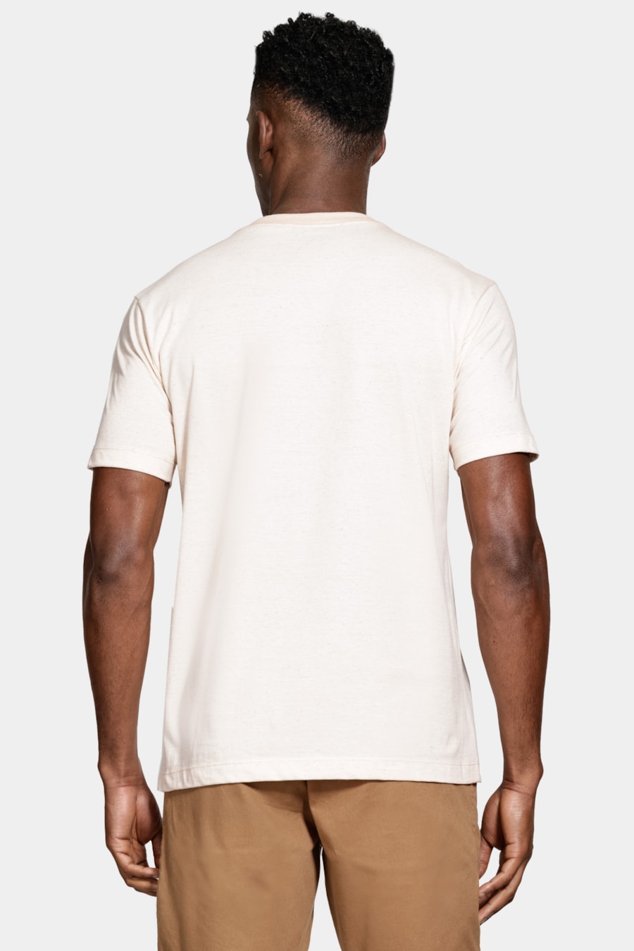 Camiseta Manga Curta Com Linho Salmao — foto 4 de 5