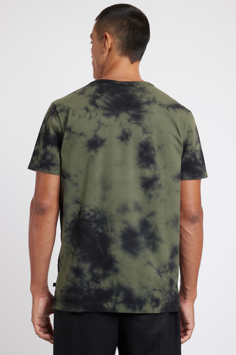 Camiseta Manga Curta Dark Tie Dye Verde Matcha