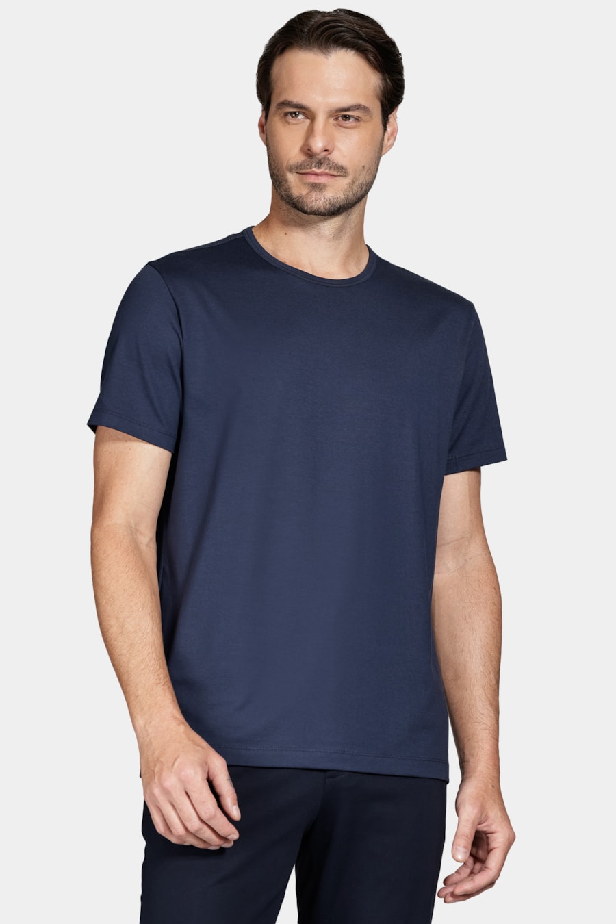 Camiseta Manga Curta de Algodão Pima Gaseado Navy — foto 1 de 5