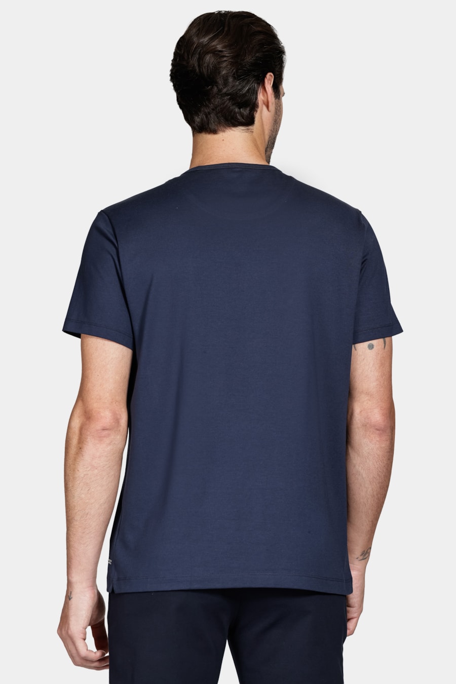 Camiseta Manga Curta de Algodão Pima Gaseado Navy — foto 5 de 5