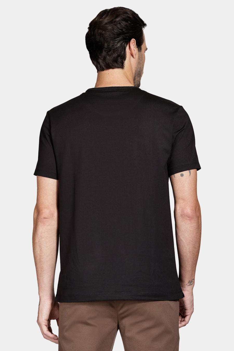 Camiseta Manga Curta de Algodão Pima Gaseado Preto — foto 5 de 5