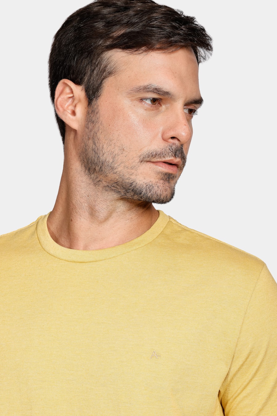 Camiseta Manga Curta Eco Lisa Amarelo Mostarda — foto 3 de 5