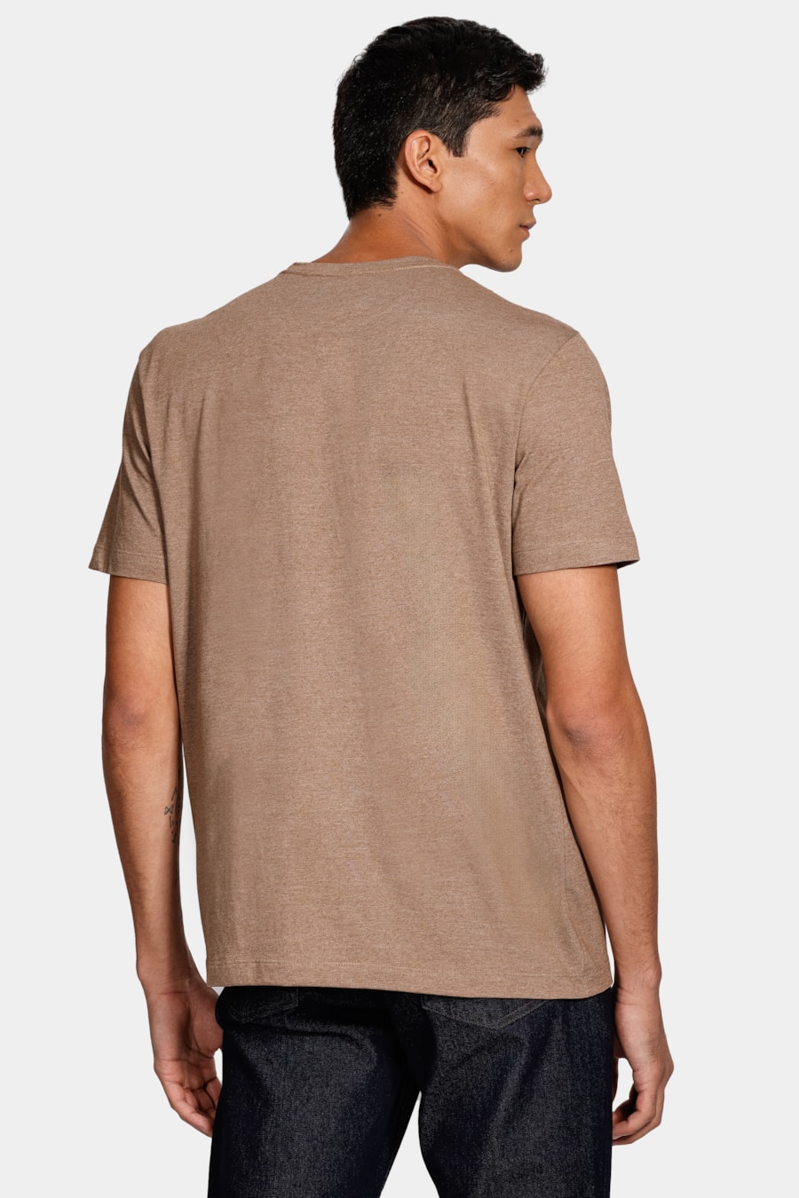 Camiseta Manga Curta Eco Lisa Cáqui Mascavo — foto 4 de 4