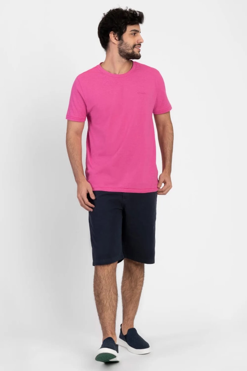 Camiseta Manga Curta Eco Lisa Pink