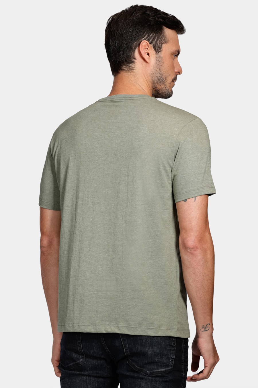 Camiseta Manga Curta Eco Lisa Verde Folha Seca — foto 4 de 4