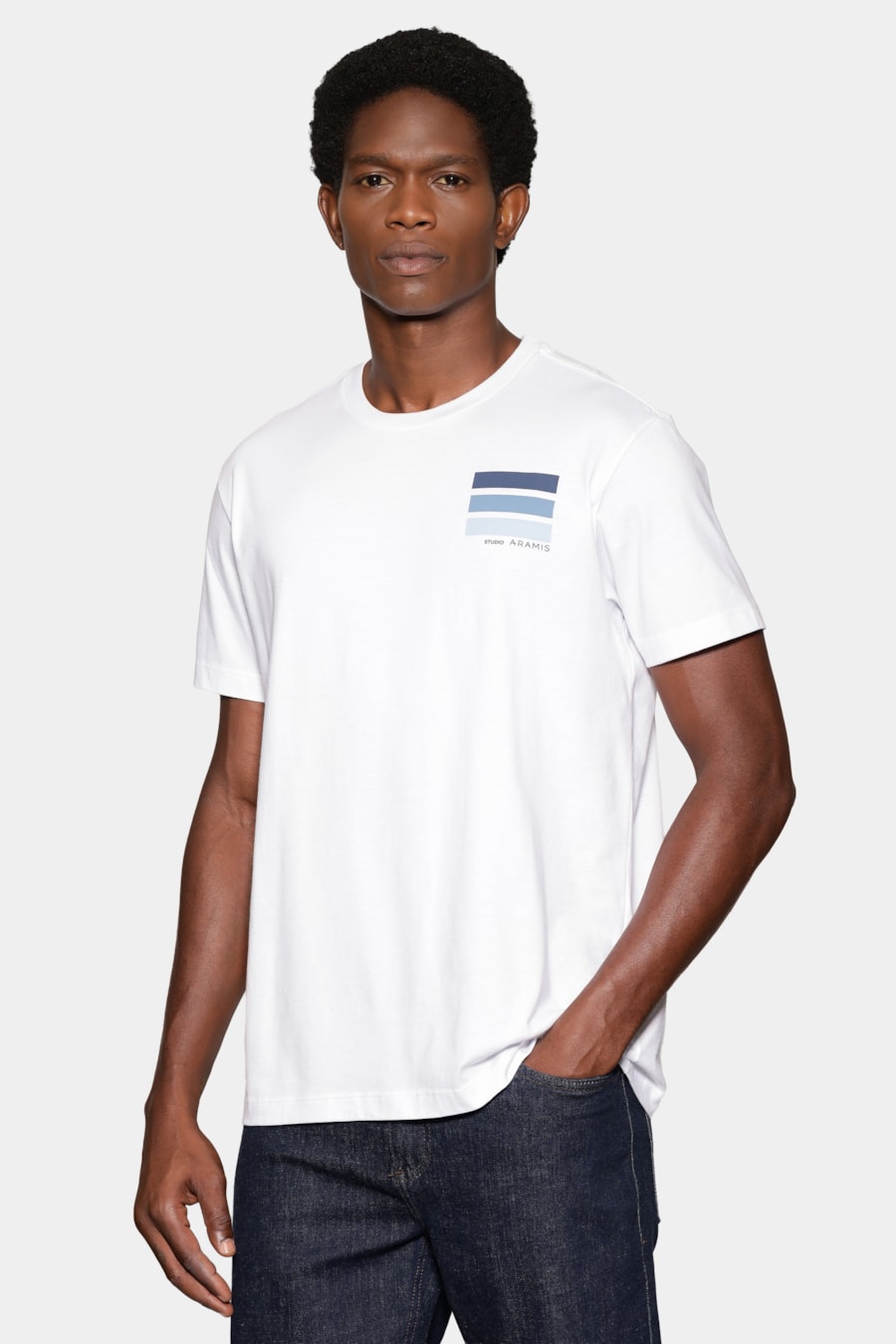 Camiseta Manga Curta Est Listras Branco — foto 1 de 5