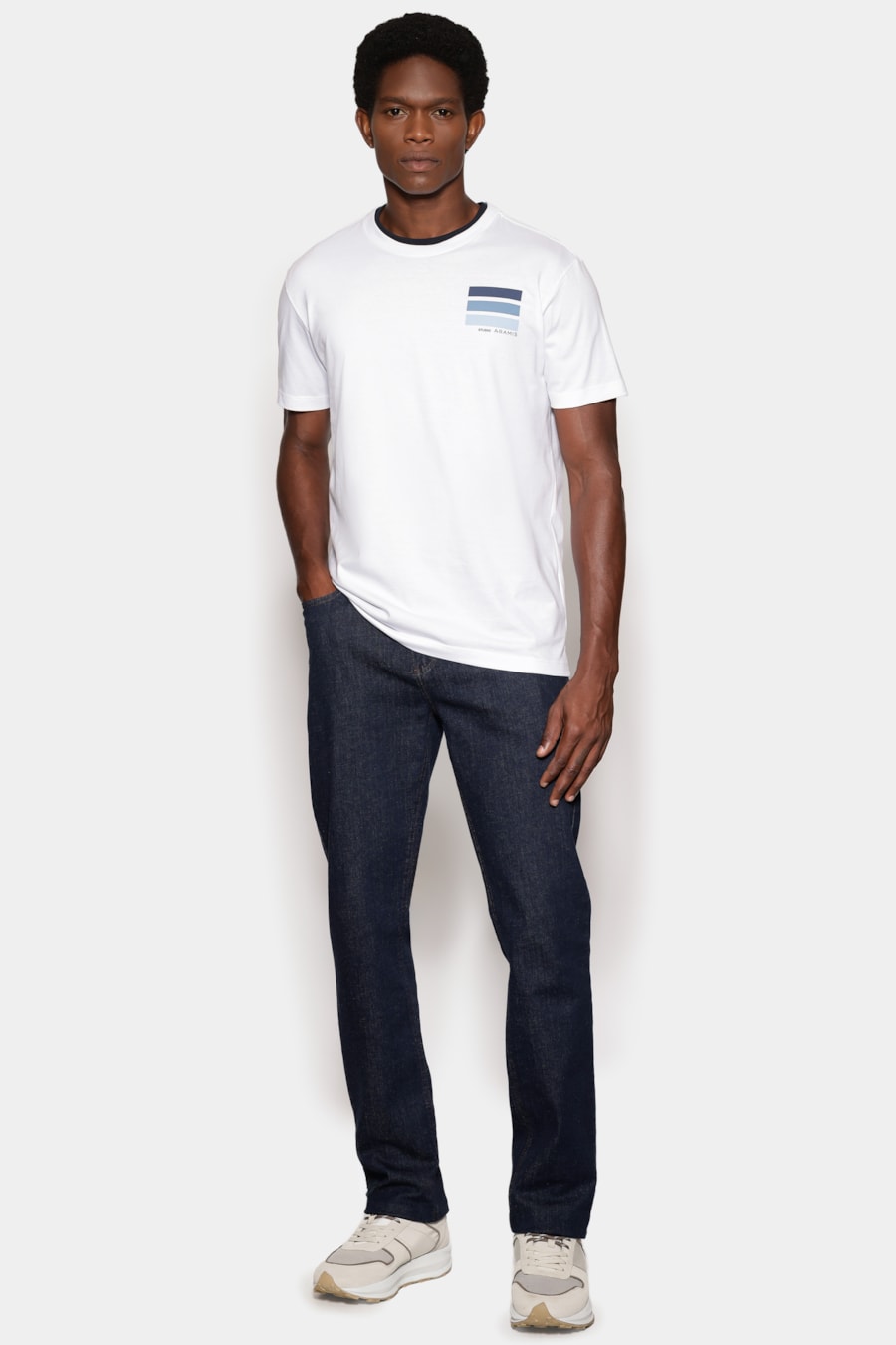 Camiseta Manga Curta Est Listras Branco — foto 2 de 5