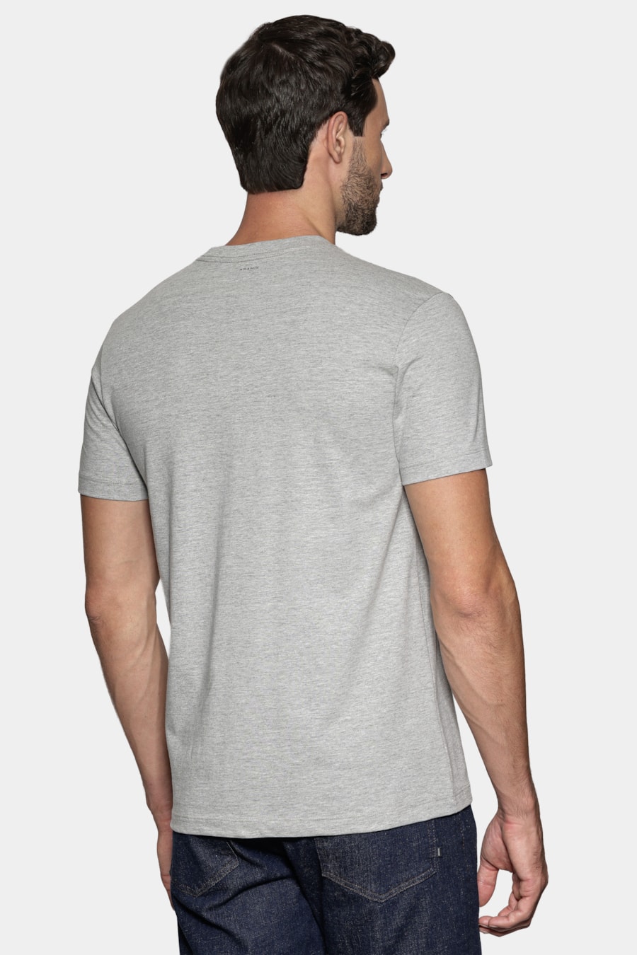 Camiseta Manga Curta Est Listras Cinza Mescla — foto 4 de 5