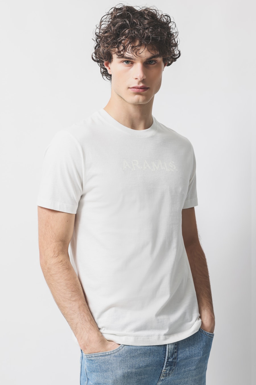 Camiseta Manga Curta Estampa Aramis Code Off White — foto 1 de 5