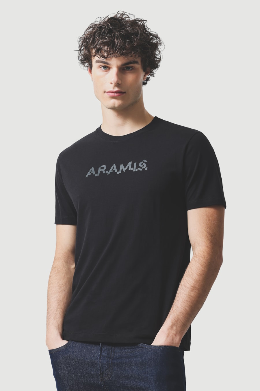 Camiseta Manga Curta Estampa Aramis Code Preto — foto 1 de 5