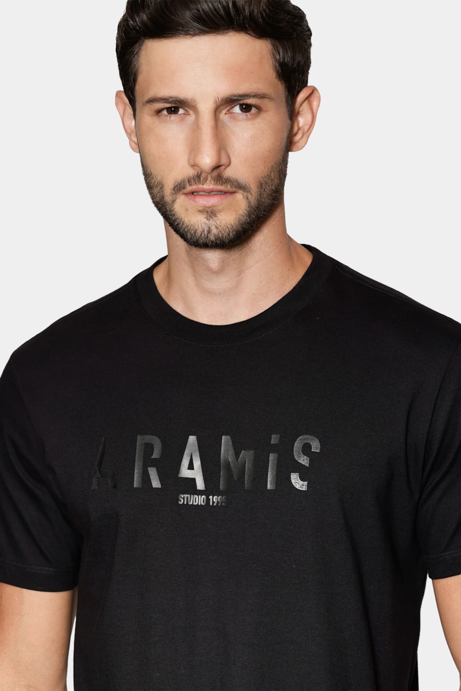 Camiseta Manga Curta Estampa Aramis Geometrico Preto — foto 3 de 6