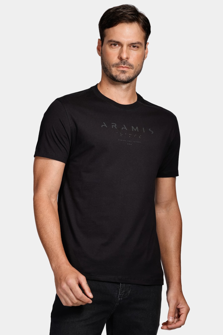 Camiseta Manga Curta Estampa Aramis Preto — foto 1 de 4