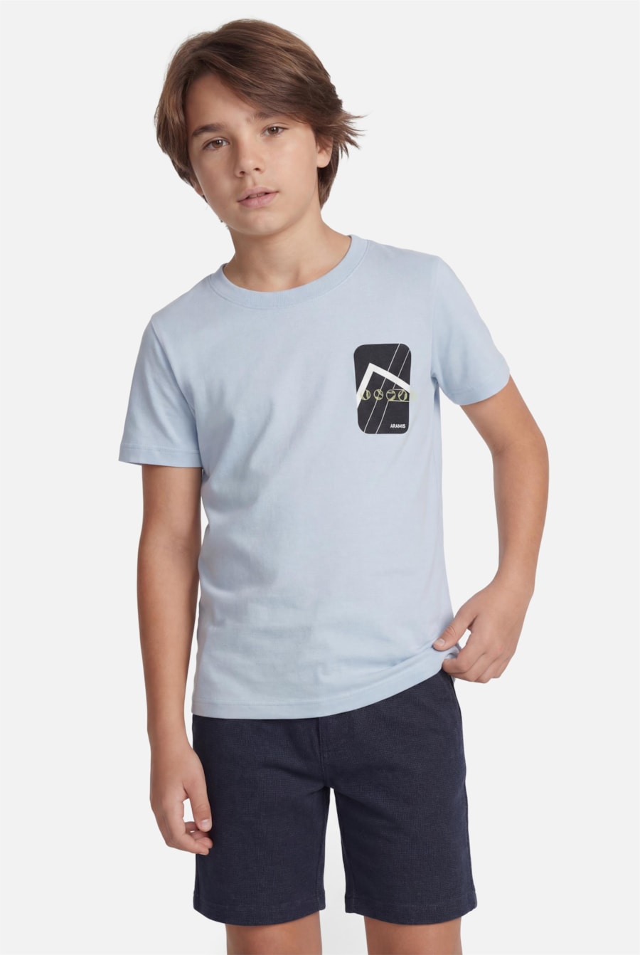Camiseta Manga Curta Estampa Club Azul Claro — foto 1 de 3