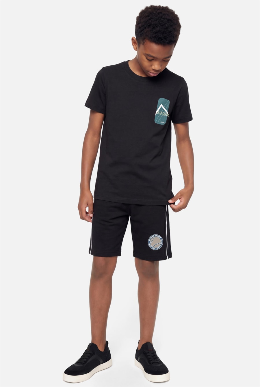 Camiseta Manga Curta Estampa Club Preto — foto 2 de 3