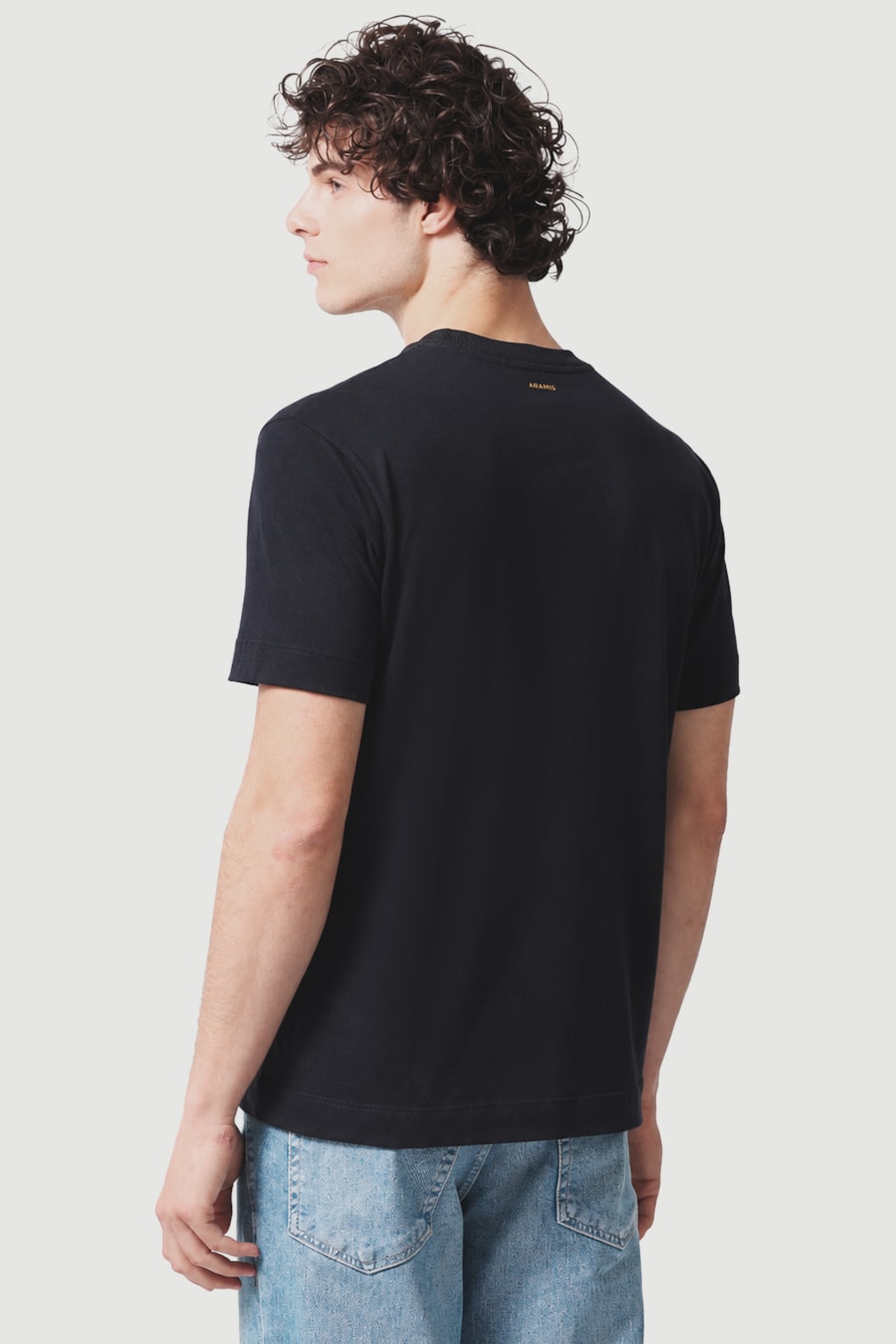 Camiseta Manga Curta Estampa College Marinho — foto 4 de 5
