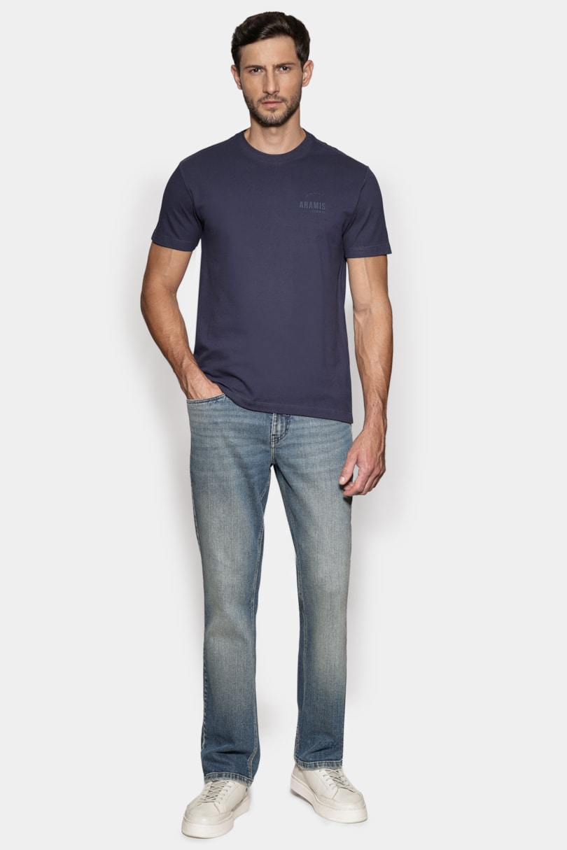Camiseta Manga Curta Estampa Designed Navy