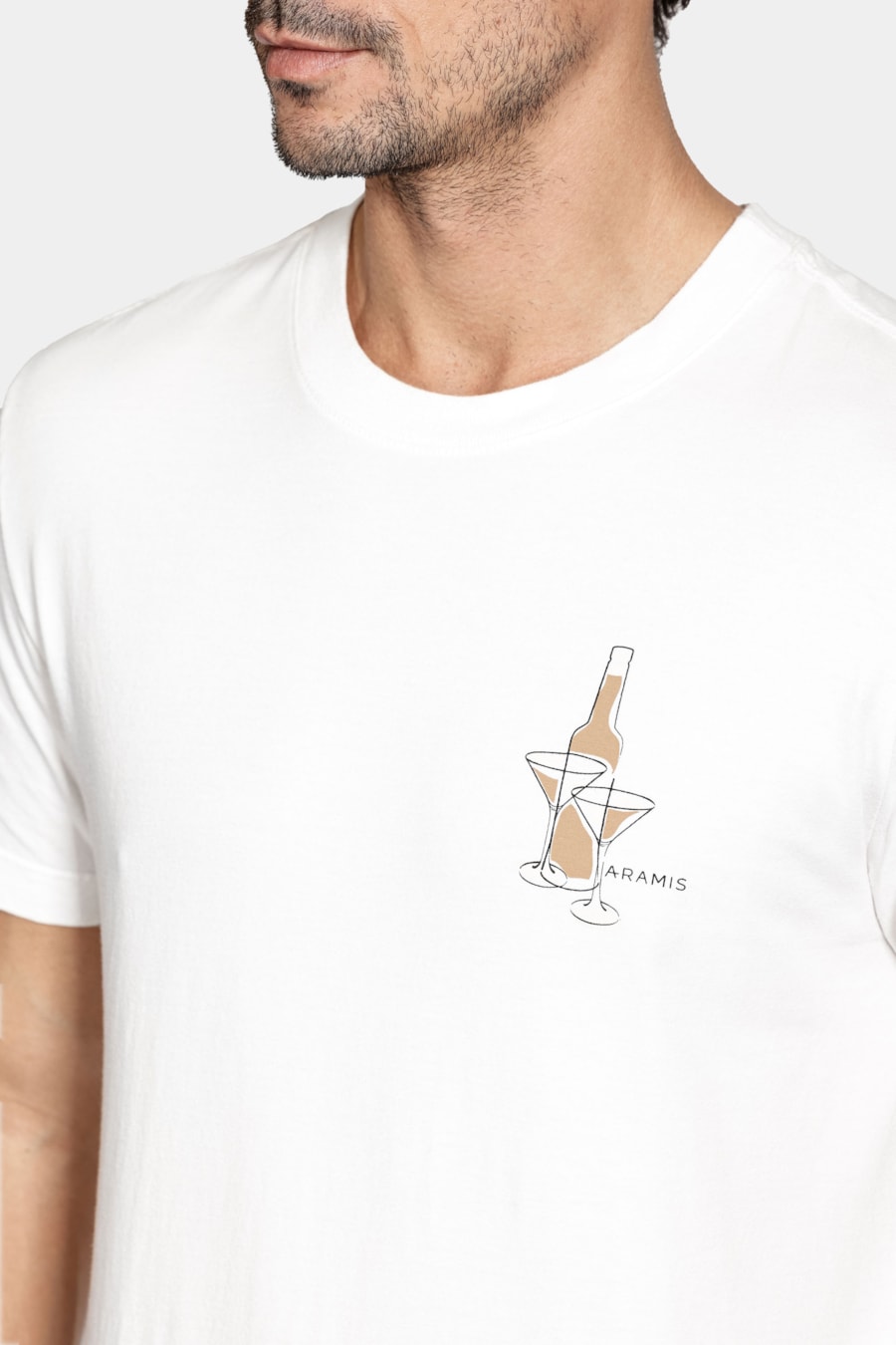 Camiseta Manga Curta Estampa Drink Off White — foto 3 de 5