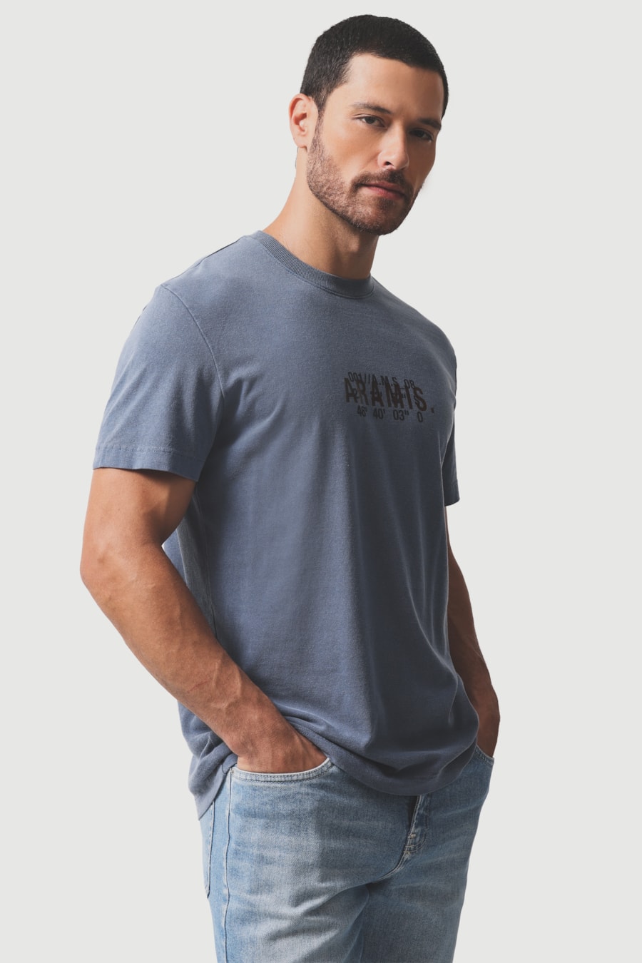 Camiseta Manga Curta Estampa Eco Marinho — foto 1 de 5