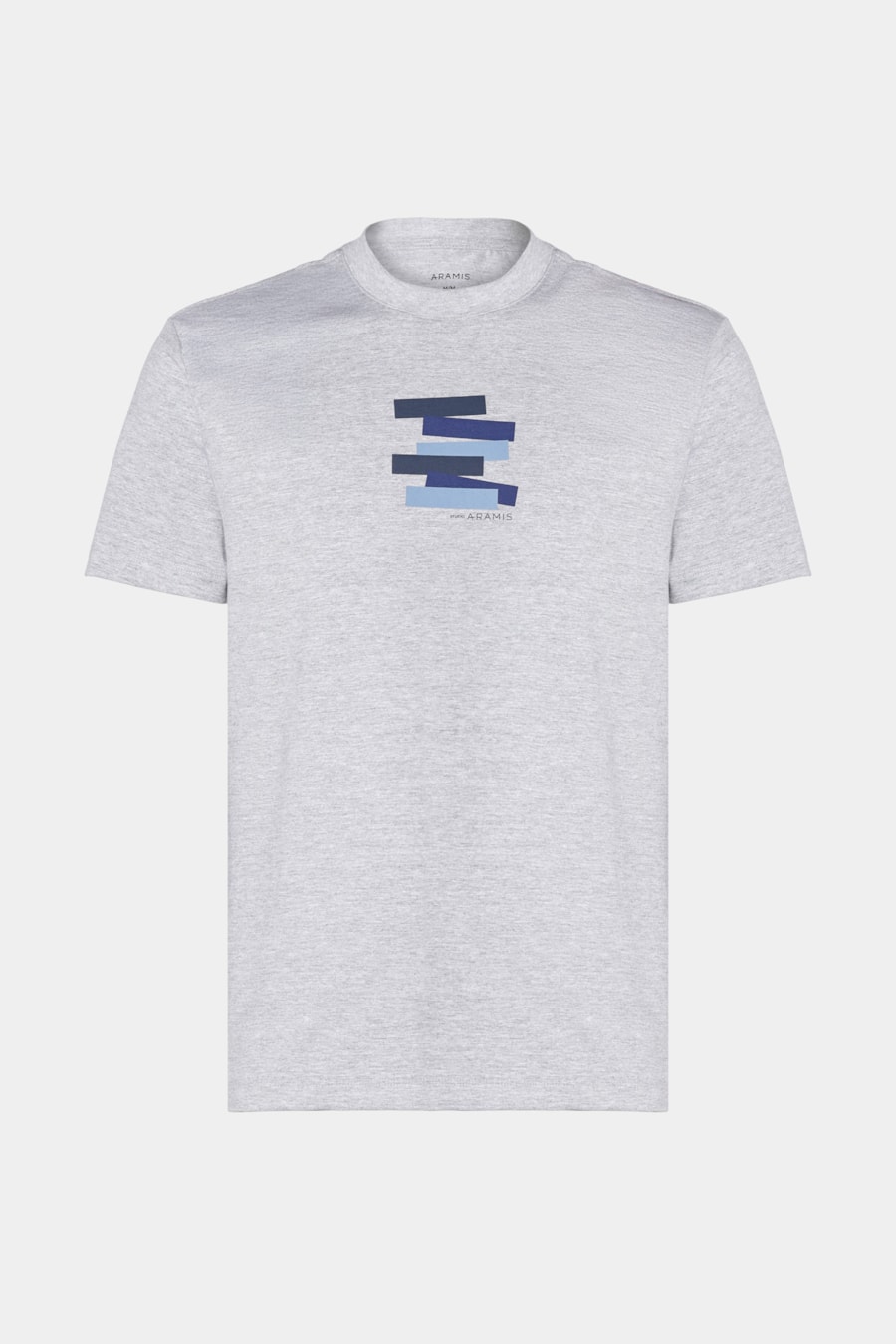 Camiseta Manga Curta Estampa Faixas Cinza Mescla — foto 5 de 5