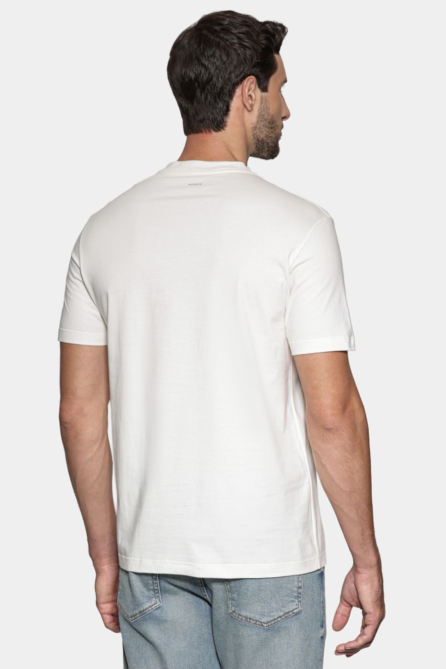 Camiseta Manga Curta Estampa Faixas Off White — foto 4 de 5