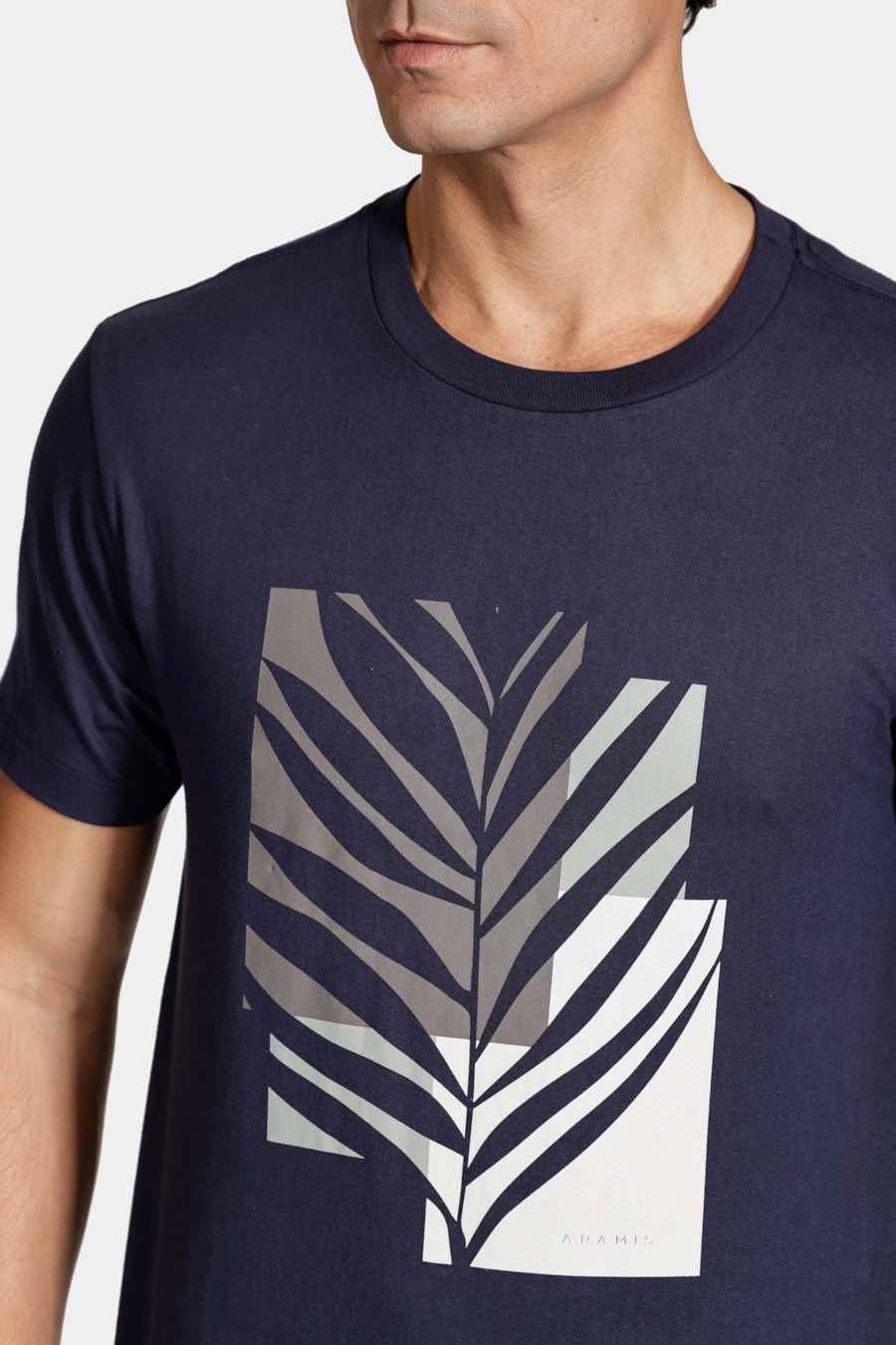 Camiseta Manga Curta Estampa Folhagem Navy — foto 3 de 5