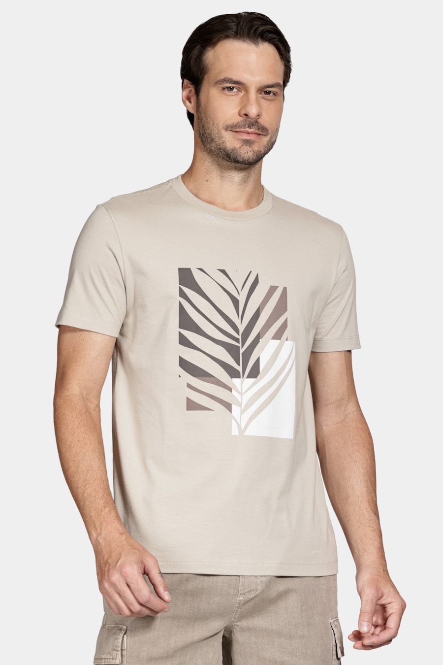 Camiseta Manga Curta Estampa Folhagem Palha 116 — foto 1 de 5
