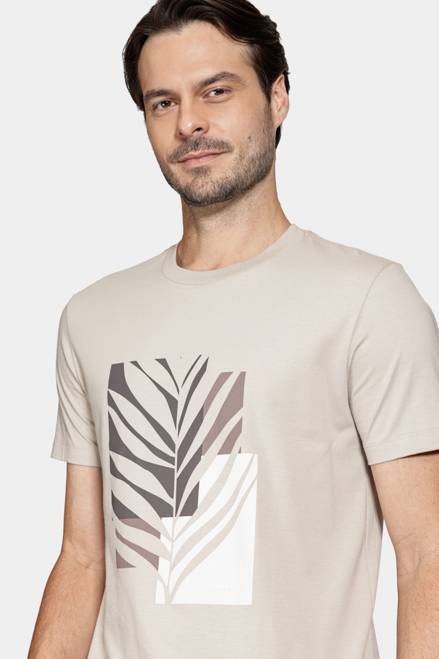 Camiseta Manga Curta Estampa Folhagem Palha 116 — foto 3 de 5