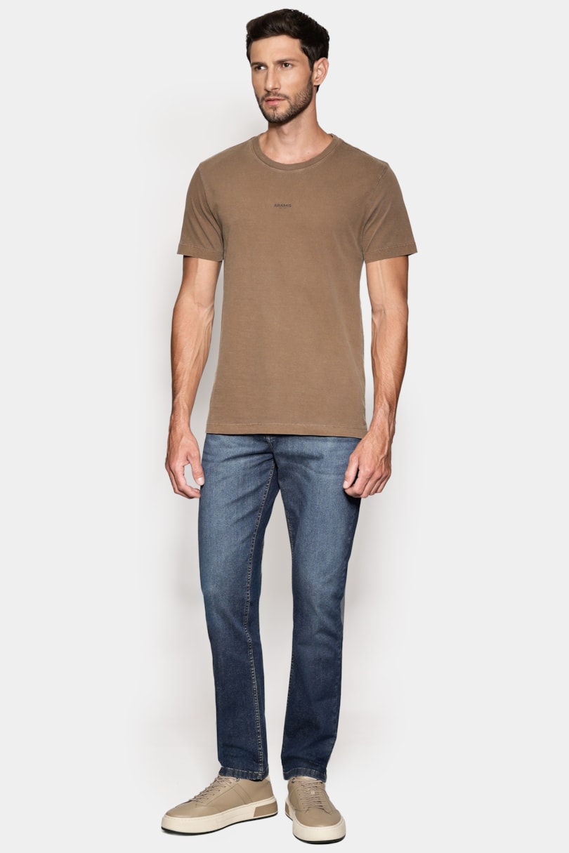 Camiseta Manga Curta Estampa Frente Lavada Havana 117