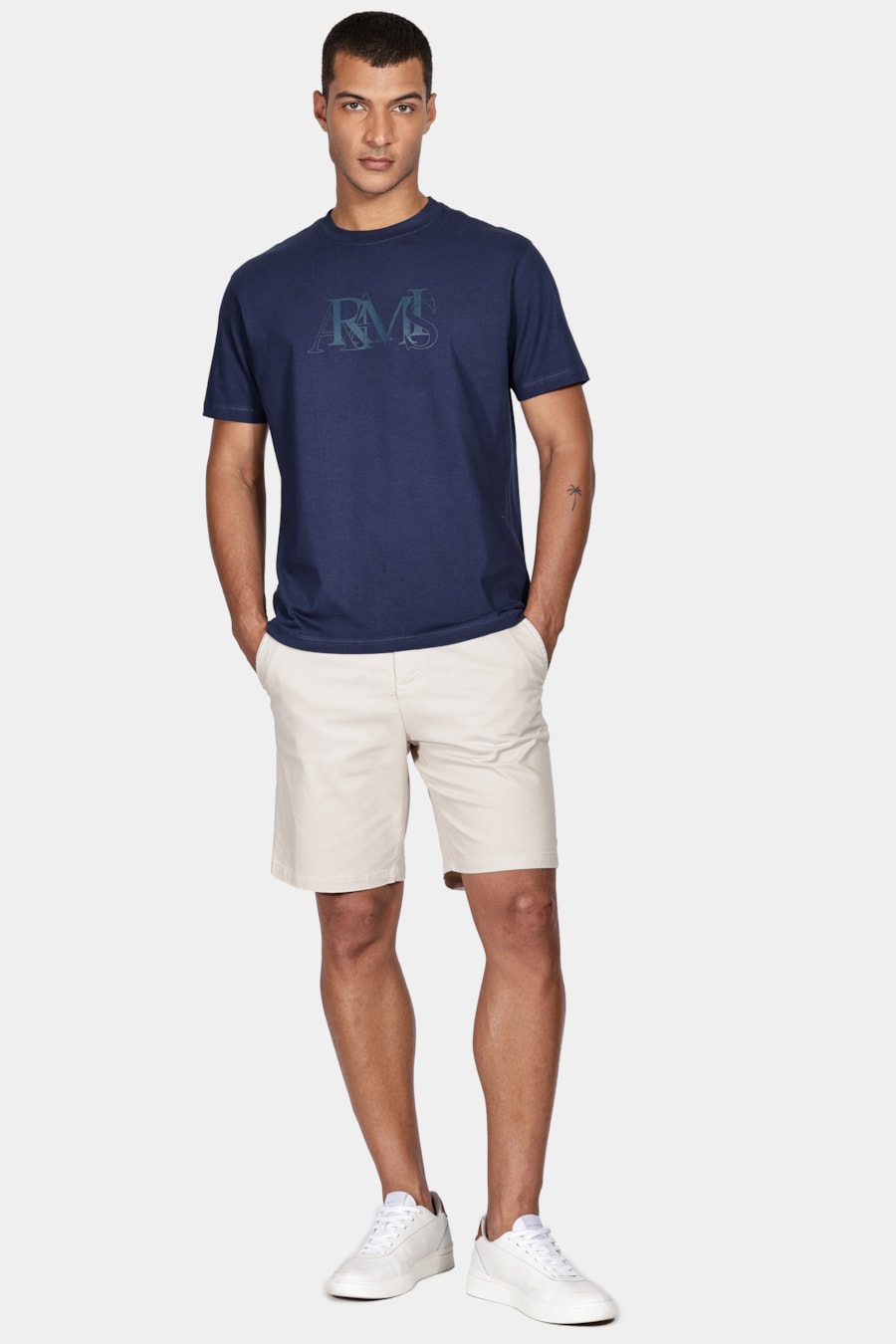 Camiseta Manga Curta Estampa Fusion Azul Marinho — foto 2 de 5