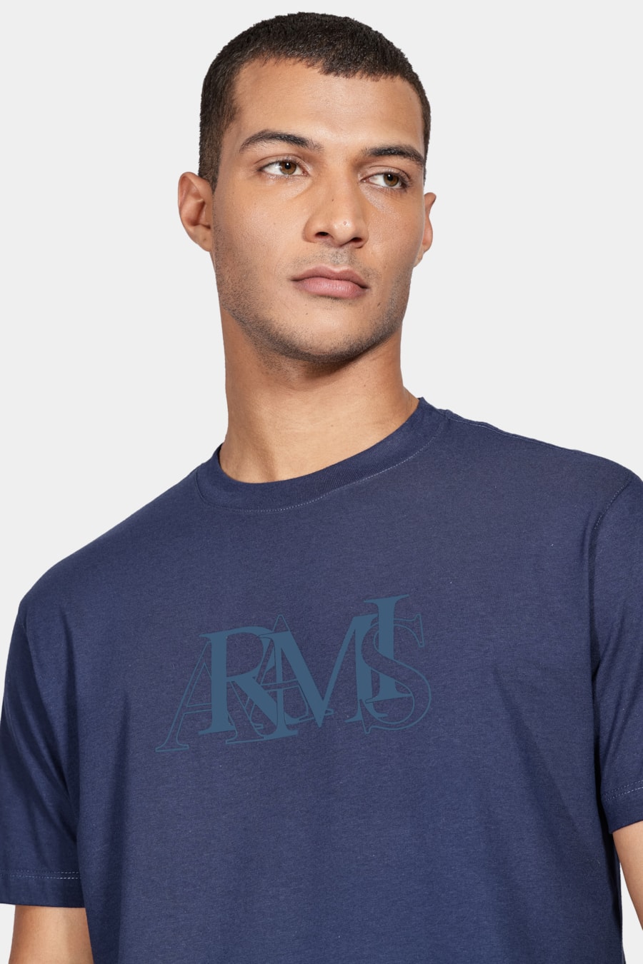 Camiseta Manga Curta Estampa Fusion Azul Marinho — foto 3 de 5