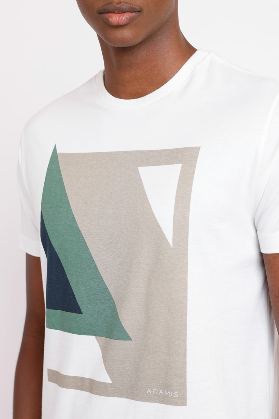 Camiseta Manga Curta Estampa Geométrica Off White — foto 1 de 2