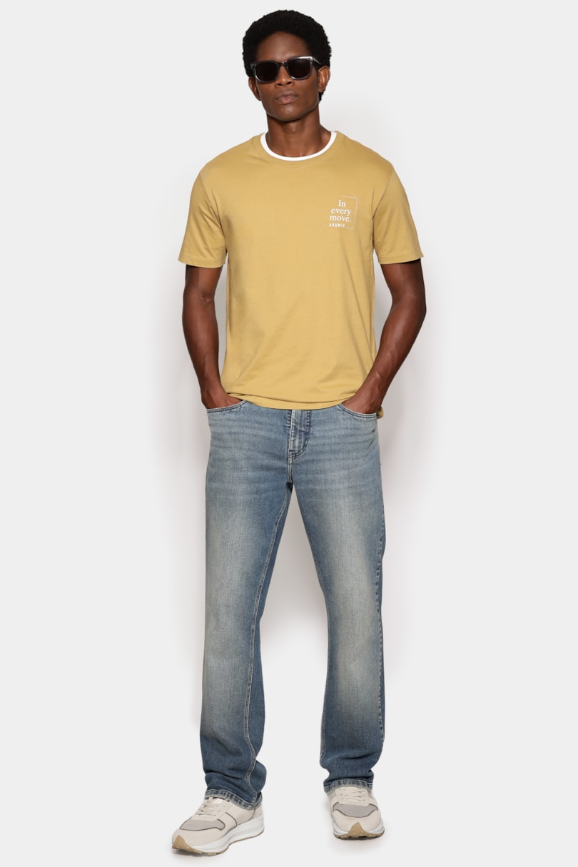 Camiseta Manga Curta Estampa In Every Move Mostarda 117