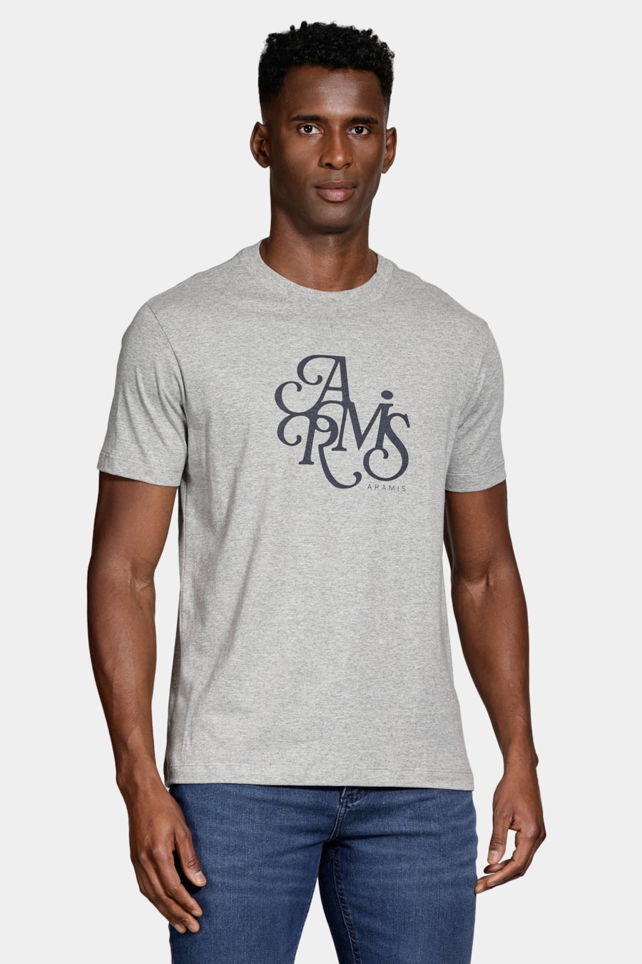 Camiseta Manga Curta Estampa Preppy Cinza Mescla — foto 1 de 5