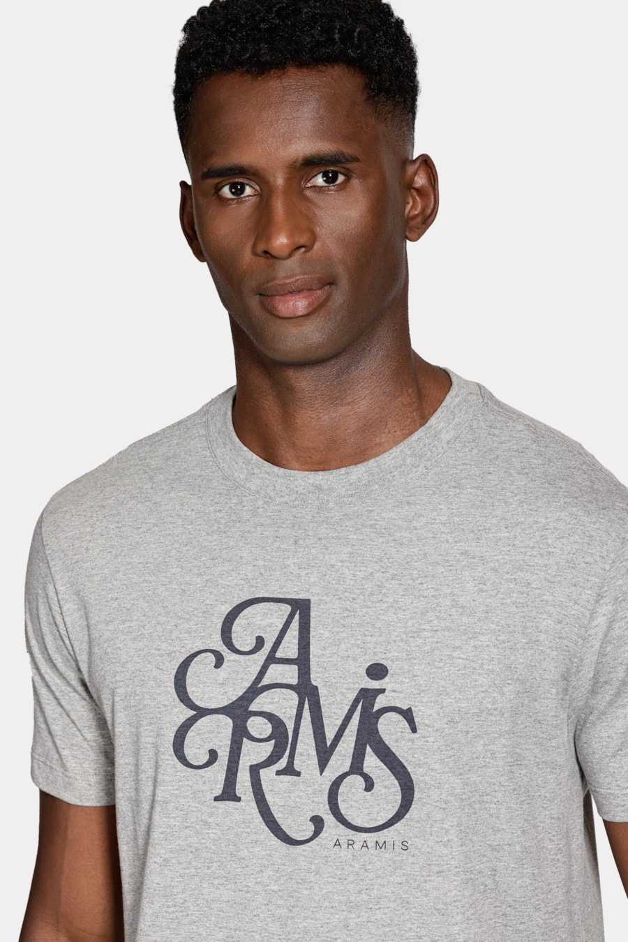 Camiseta Manga Curta Estampa Preppy Cinza Mescla — foto 3 de 5