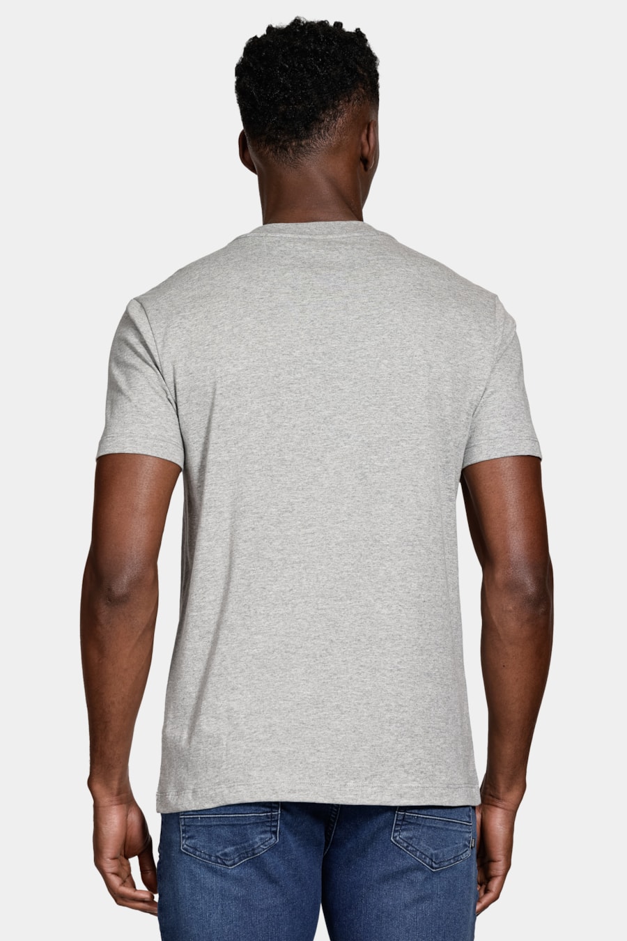 Camiseta Manga Curta Estampa Preppy Cinza Mescla — foto 4 de 5