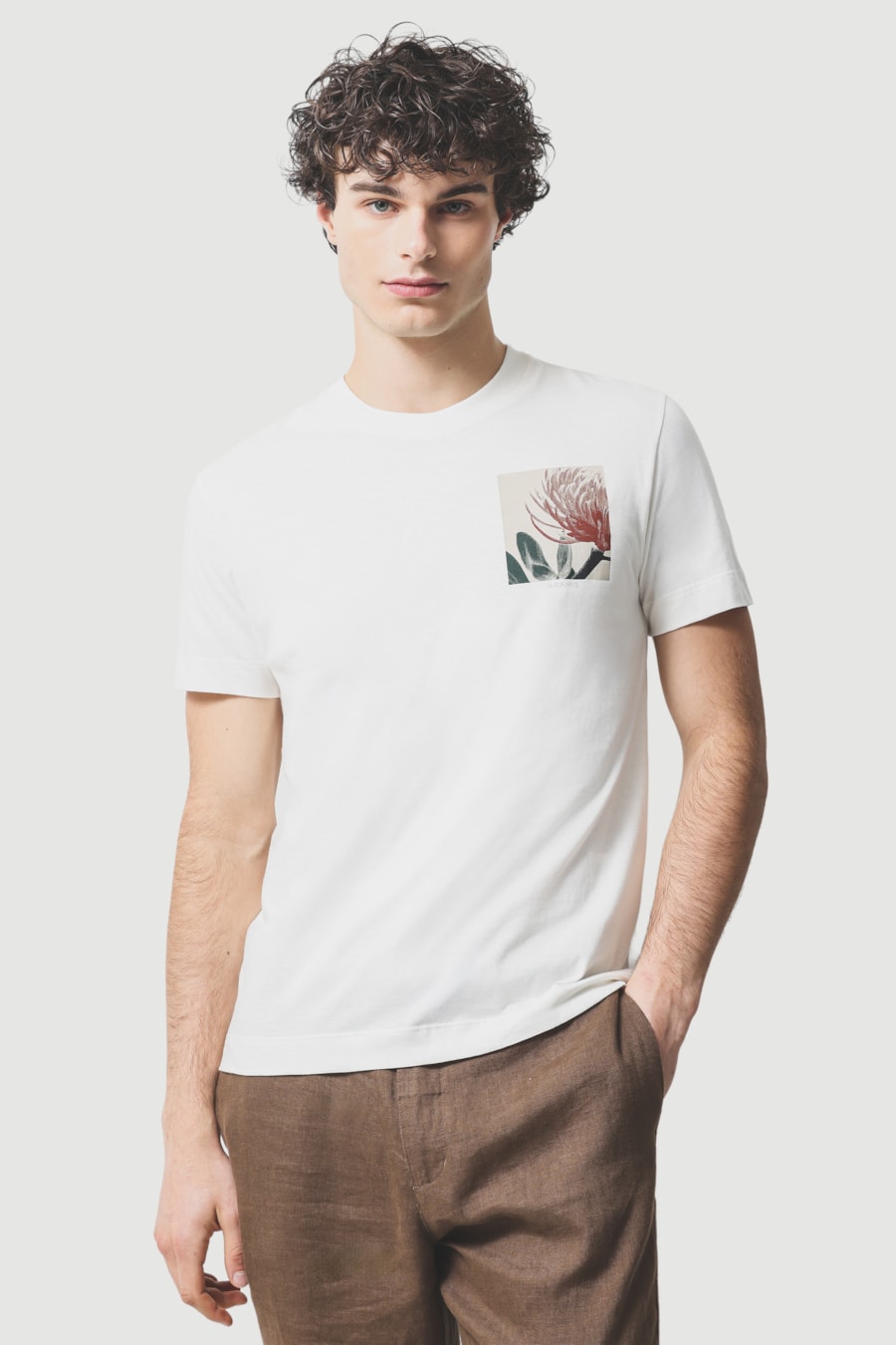 Camiseta Manga Curta Estampa Protea Off White — foto 1 de 5
