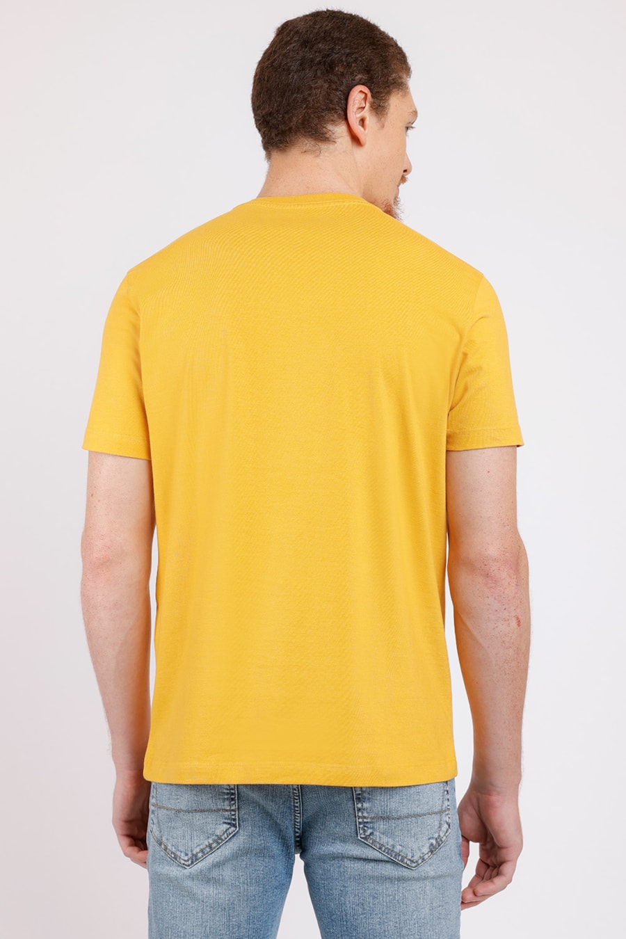 Camiseta Manga Curta Estampa Tech Amarelo Mango — foto 2 de 2