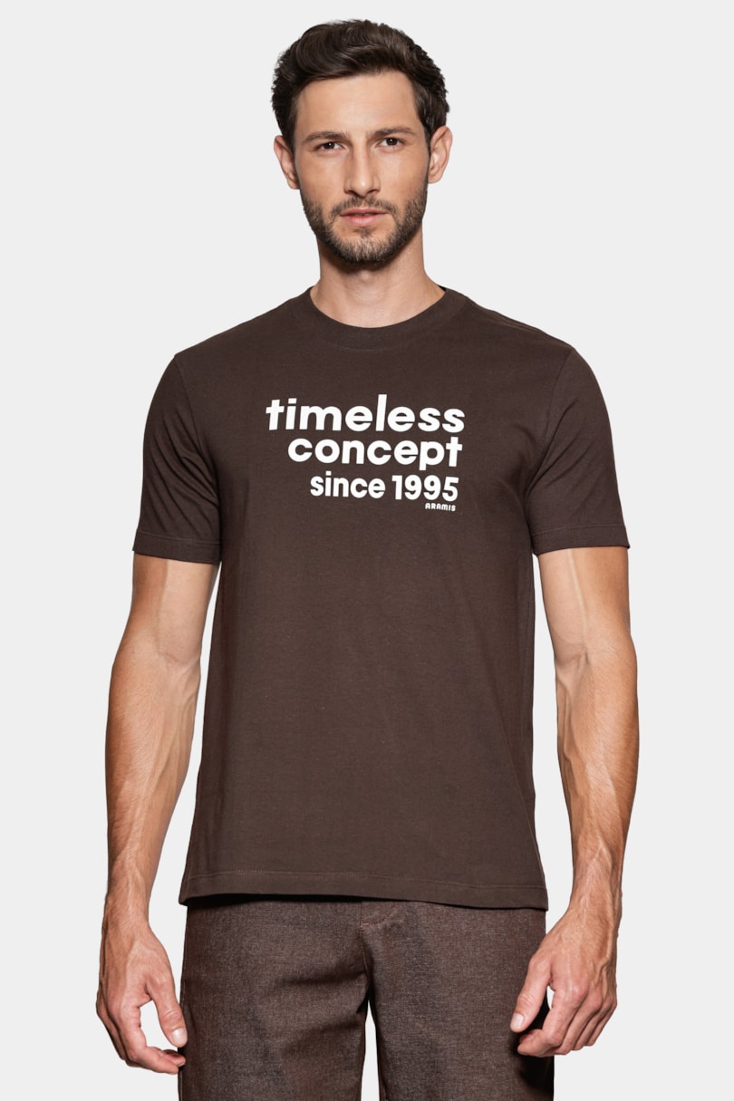 Camiseta Manga Curta Estampa Timeless Café 117