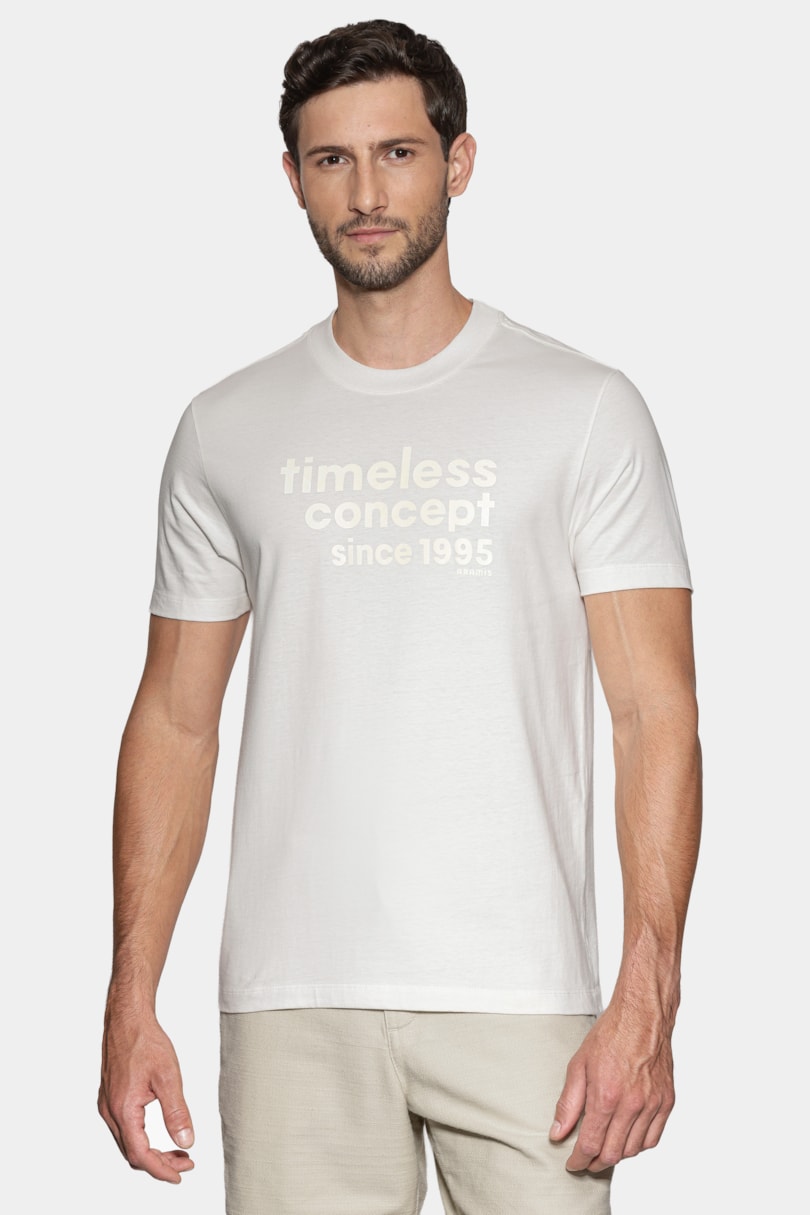 Camiseta Manga Curta Estampa Timeless Off White