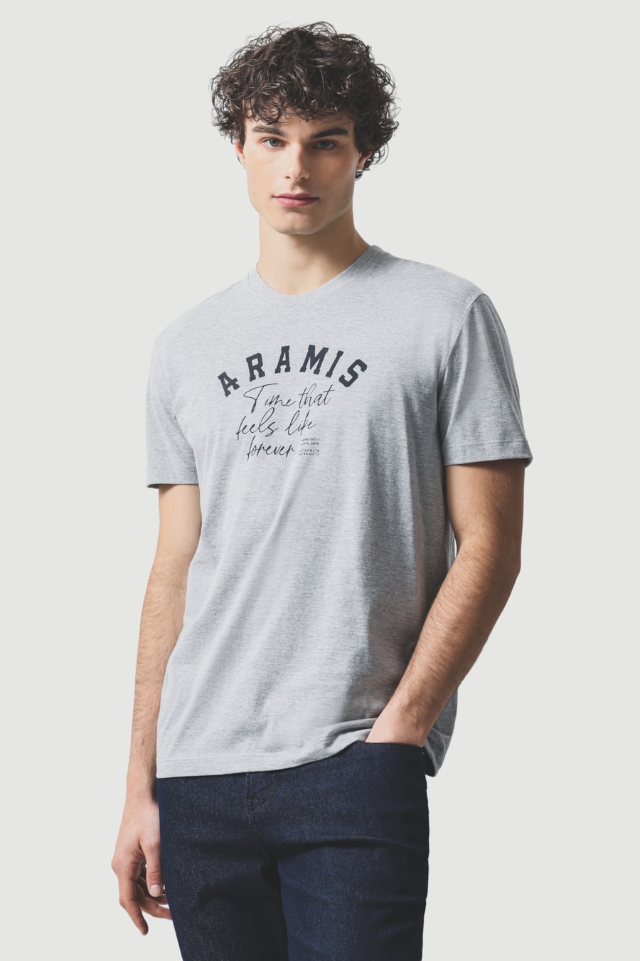 Camiseta Manga Curta Estampa Times Cinza Mescla — foto 1 de 5